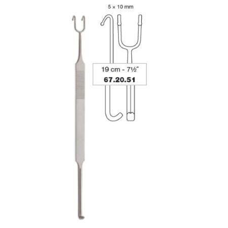 Neivert retractor double ended with guide channel 10mm, 19.5cm