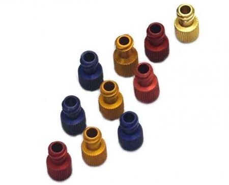 Cap Locks Set (10 Pieces) for Luer Lock Syringes, Aluminium