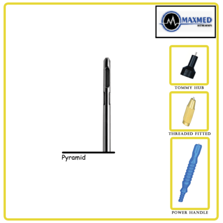 Pyramid Three Port Cannula, One Central and Two Lateral Ports