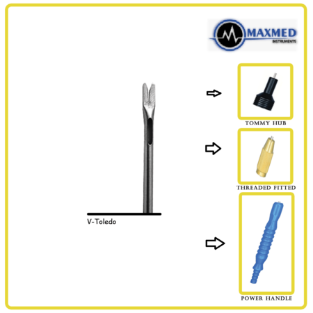 V-Toledo Cannula with Fixed Handle